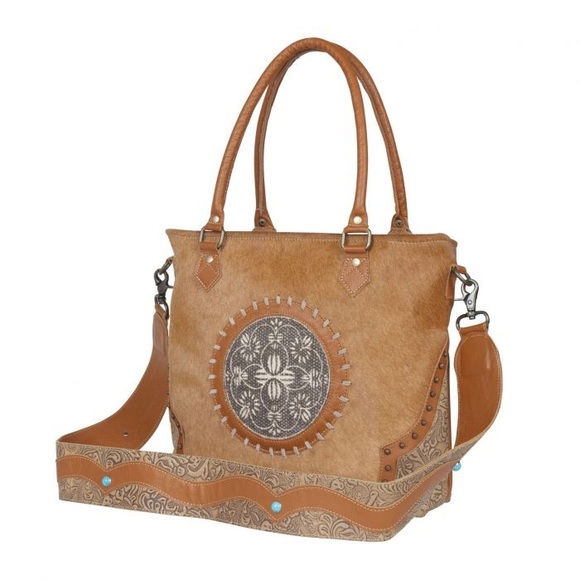 VINTAGE COTTEGECORE LEATHER & HAIRON BAG Myra Bag - Picture 3 of 7